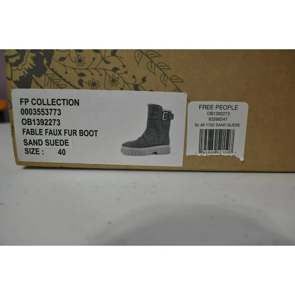 Free People Womens EUR 40 US 10 Fable Faux Fur Sand Suede Platform Winter Boots‎